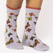 Thought Bio-Katoenen Sokken - Butterfly Pebble Grey Comfortabele sokken van bio-katoen